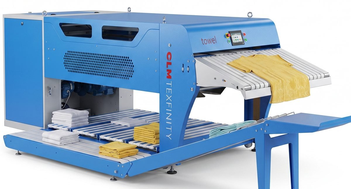CLM Texfinity towel folder built for continuous industrial use