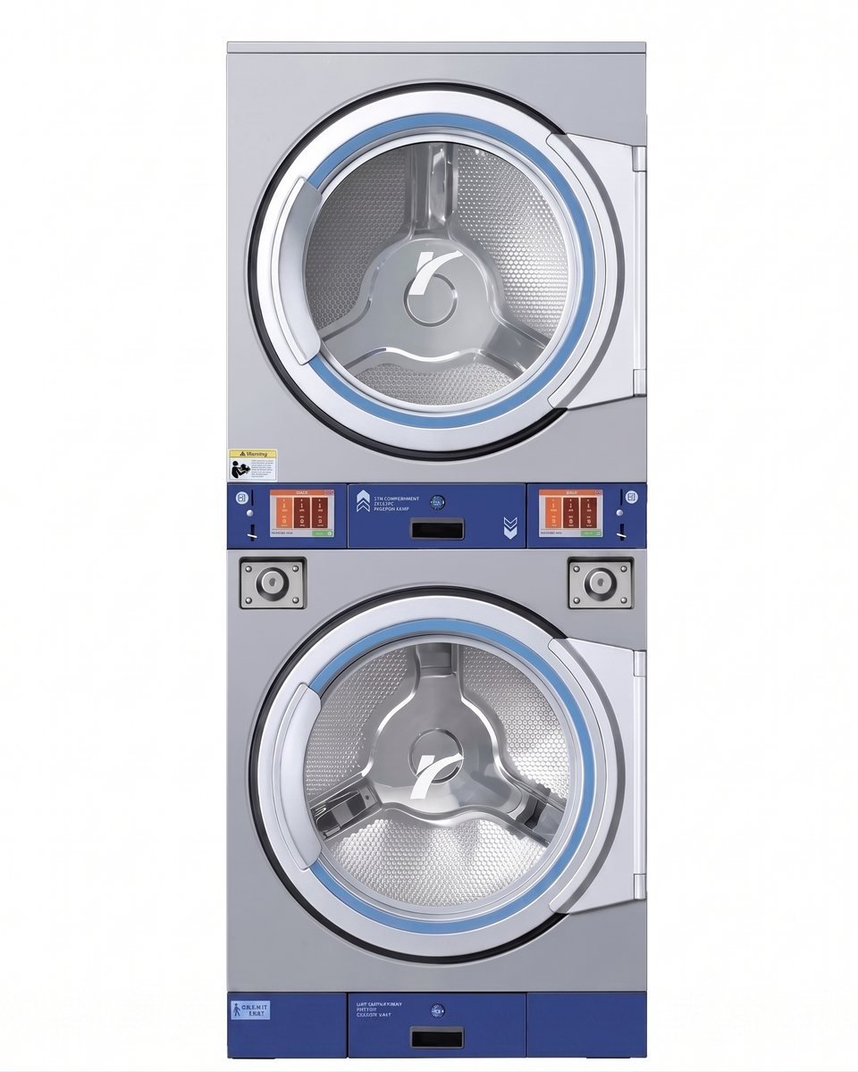 Kingstar coin-operated stacked tumble dryer, 12 to 20 kg