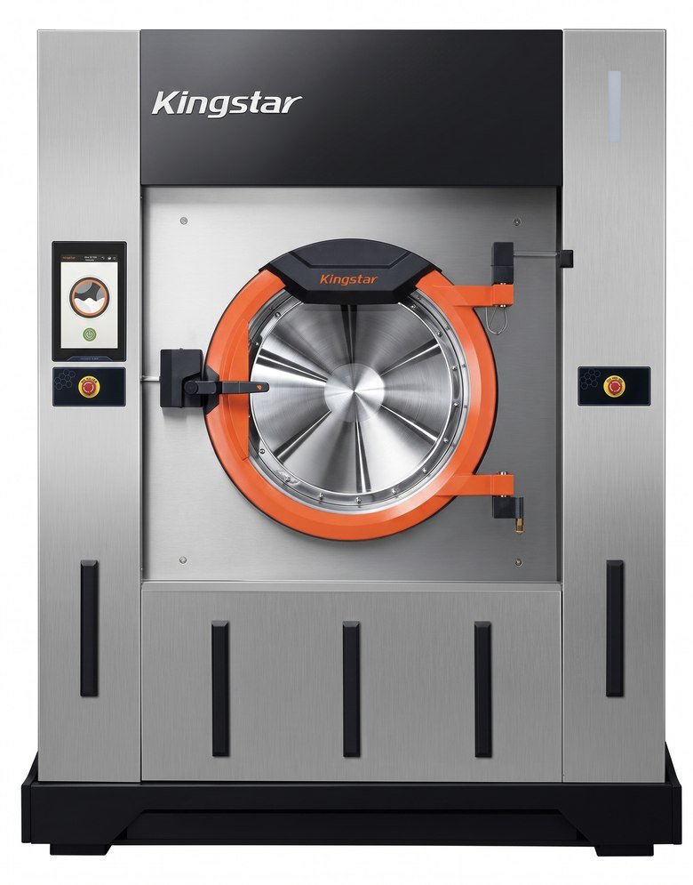 Kingstar industrial tilting washer with orange door
