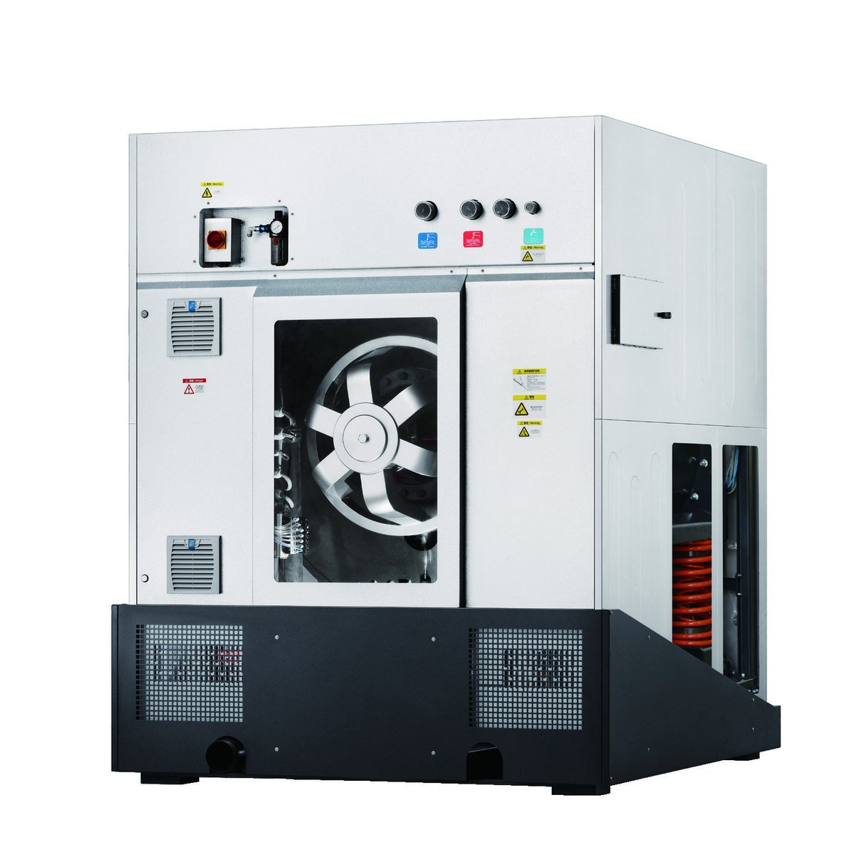 Forward-tilting washer body for easy discharge